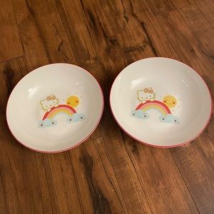 Hello kitty set 2 rainbow pasta bowls